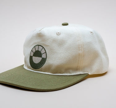 Embroidered logo cap - Cream & Green